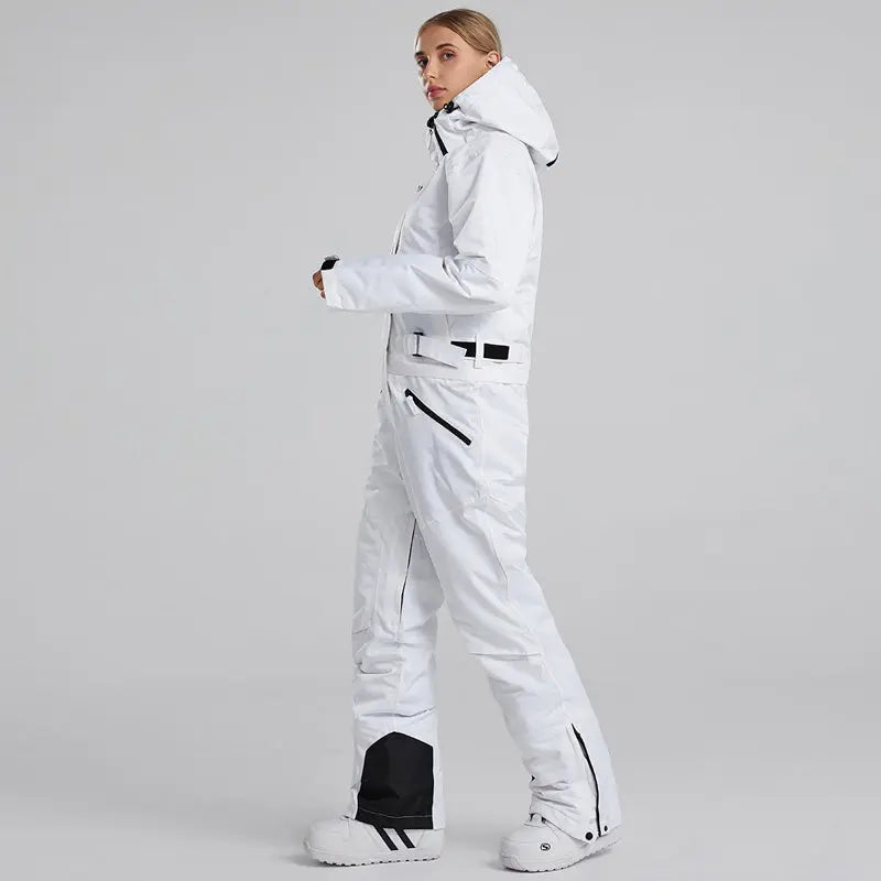 Women's White One Piece Snow Jumpsuits Ski Suits&nbsp;