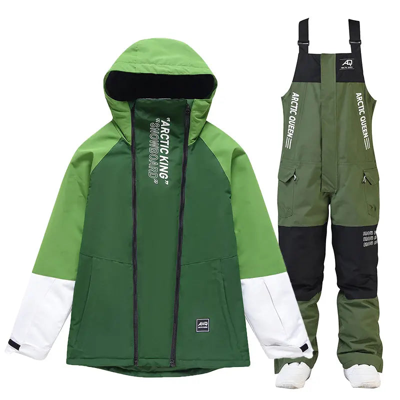 Couple Style Snowboard Suits Cargo Jacket & Bibs Pants