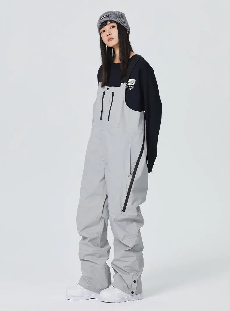 Adult Baggy Snow Pants Winter One-piece Ski Bibs for Sports