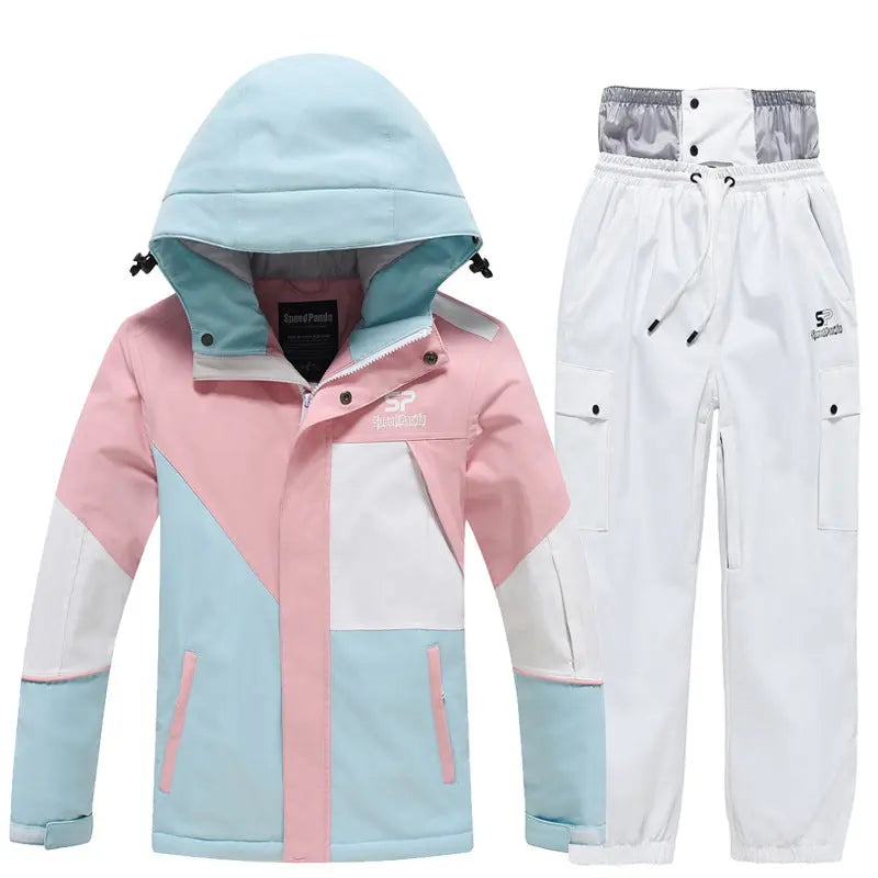 Children Insulated Colorblock Snow Jacket & Matched Pants
