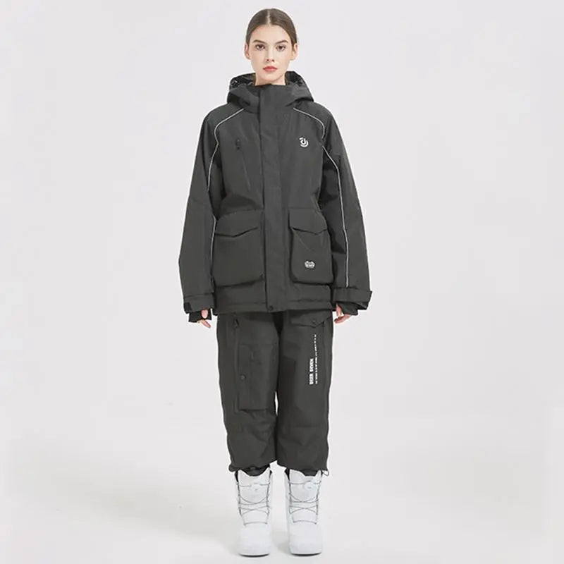 Women Insulated Snowboarding Jacket & Pants Set Hiking Snow Suits
