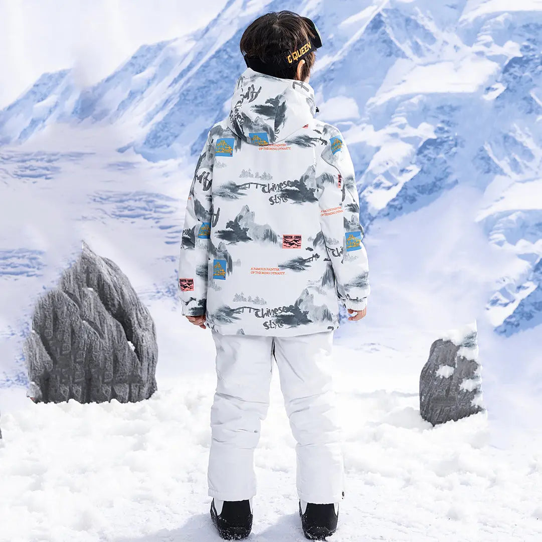 Children Ski Snowboarding Bibs Pants & Jacket Waterproof&nbsp;Outwear