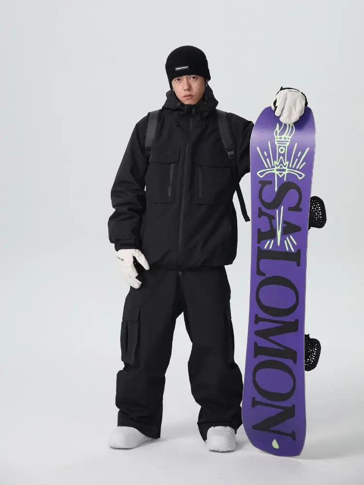 Men's Stylish Cargo Snowboarding Jacket & Pants Set