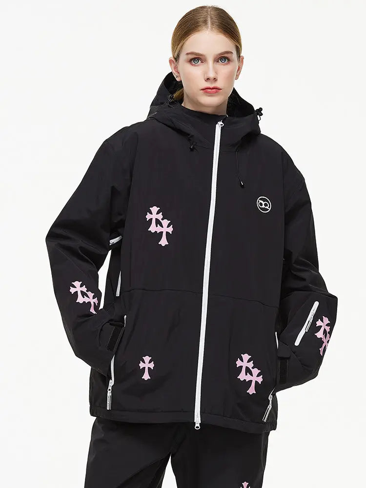 Women's Fun Printed Snowboarding Jacket Hooded Ski Wear