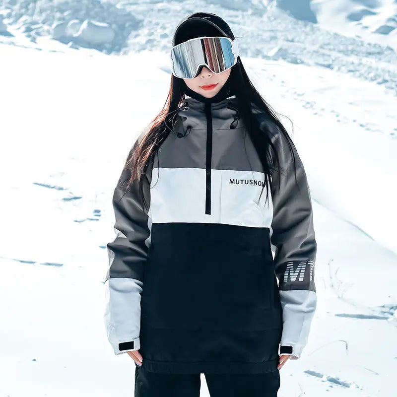 New Winter Half-zip Hoodie Unisex Ski Snowboard Anorak Snow Jacket