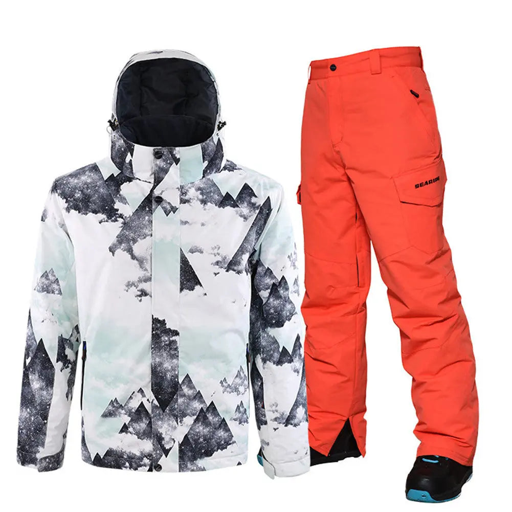 Hotian Men's Ski Suits With Snow Card Pocket On Sleeve