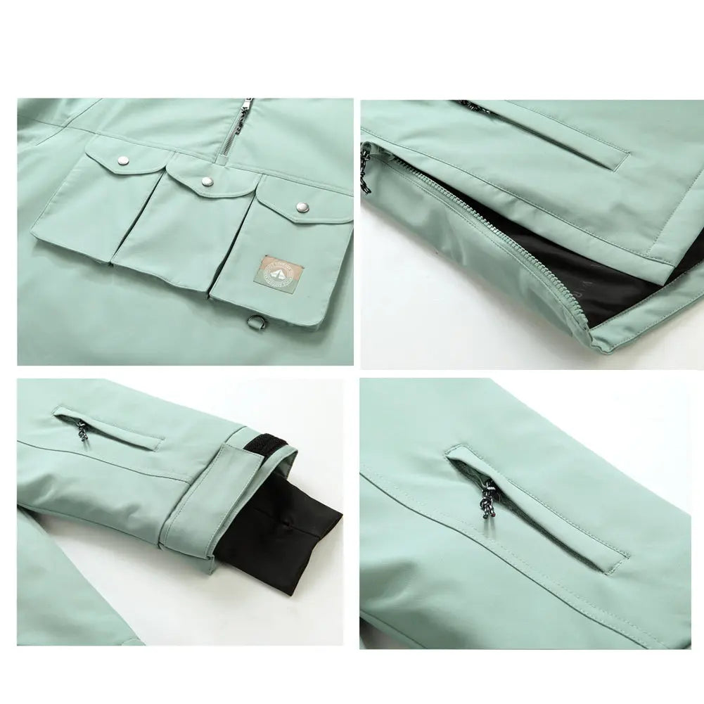 Hotian Waterproof Men Snowboarding Ski Anorak Hoodie Jacket