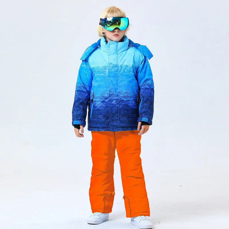 Kids Snow Coat & Snow Pants Set Thick Softshell Outdoor Snowsuits