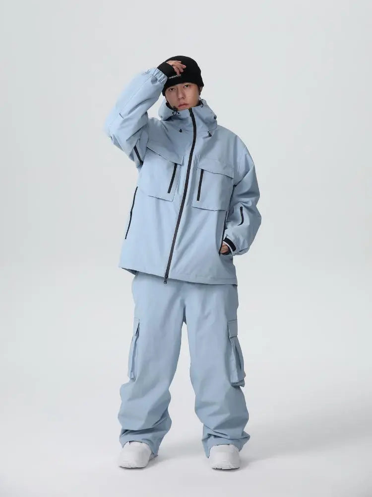 Men's Stylish Cargo Snowboarding Jacket & Pants Set
