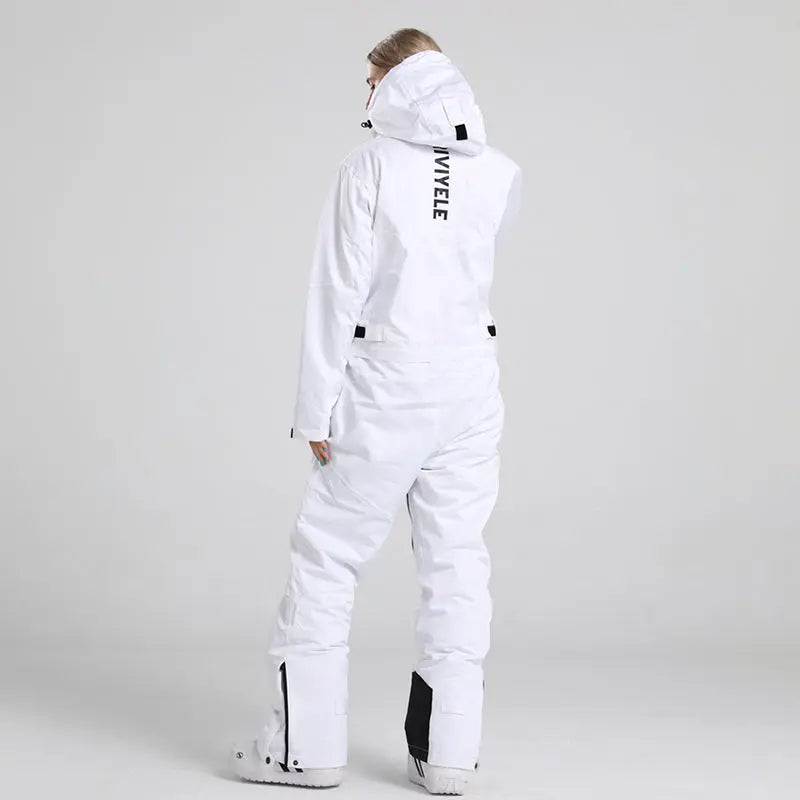 Women's White One Piece Snow Jumpsuits Ski Suits&nbsp;