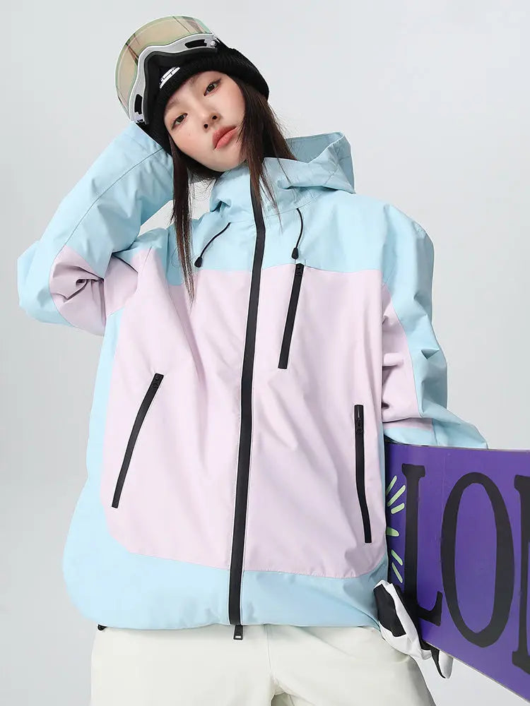 Women Men Retro Baggy Snow Jacket Insulated 3L Ski Coat