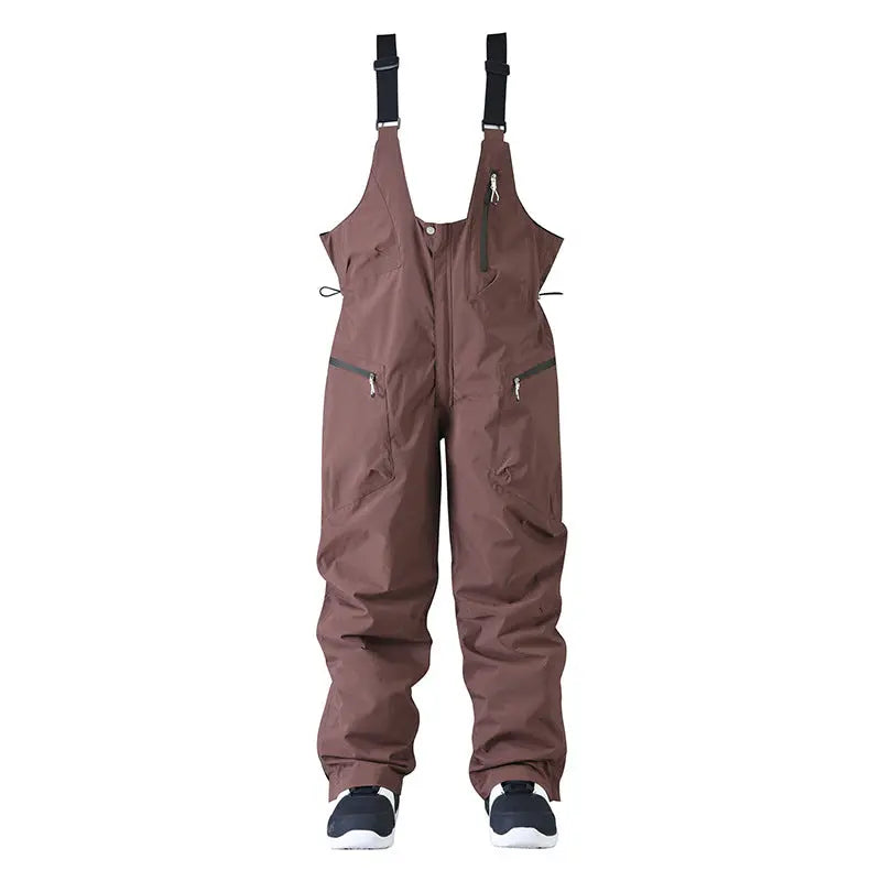Loose Fit Ski Snow Bibs for Adult Warm One-piece Snow Overalls