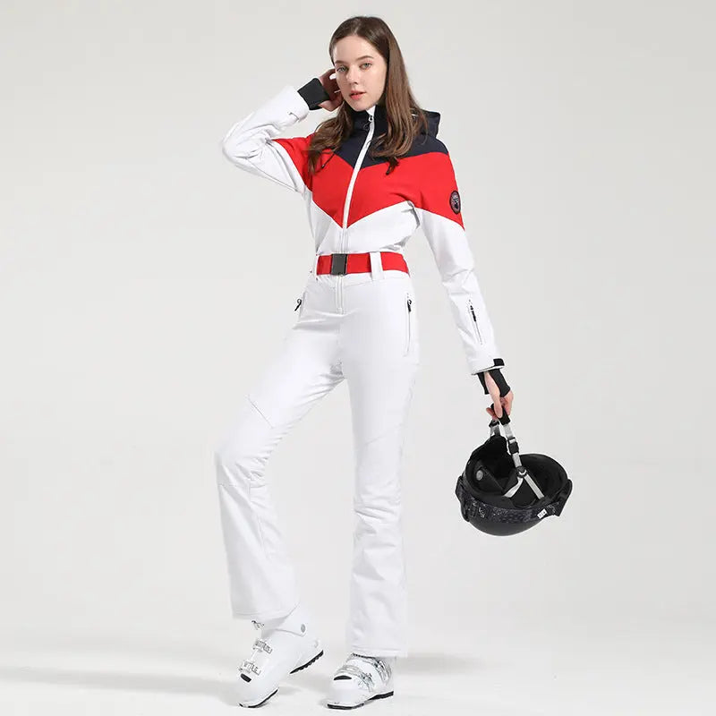 Retro Women One Piece Ski Jumpsuits New Slim Fit Snowsuits&nbsp;