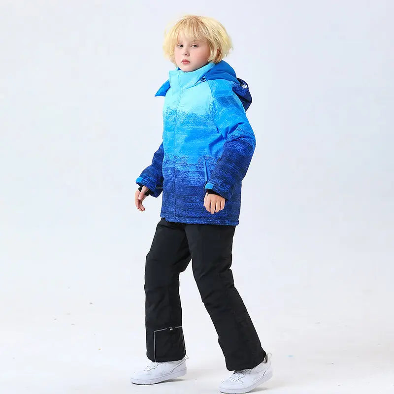 Kids Snow Coat & Snow Pants Set Thick Softshell Outdoor Snowsuits