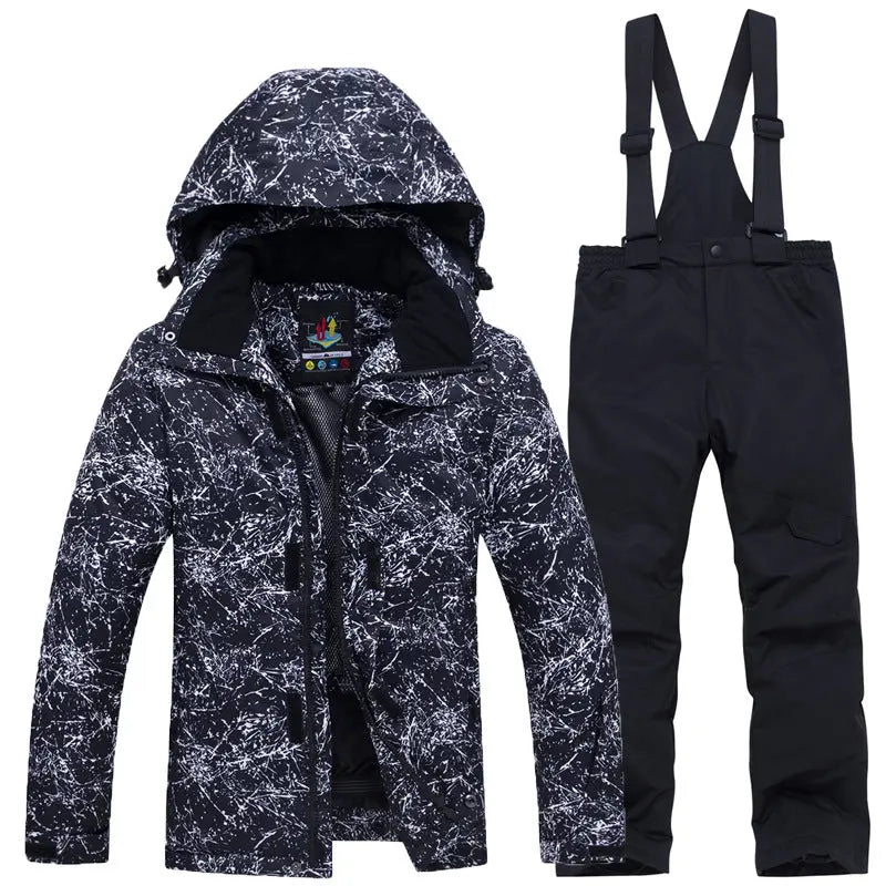 Kids Snowsuit Ski Pants Jacket Waterproof Snowbibs for Boys Girls