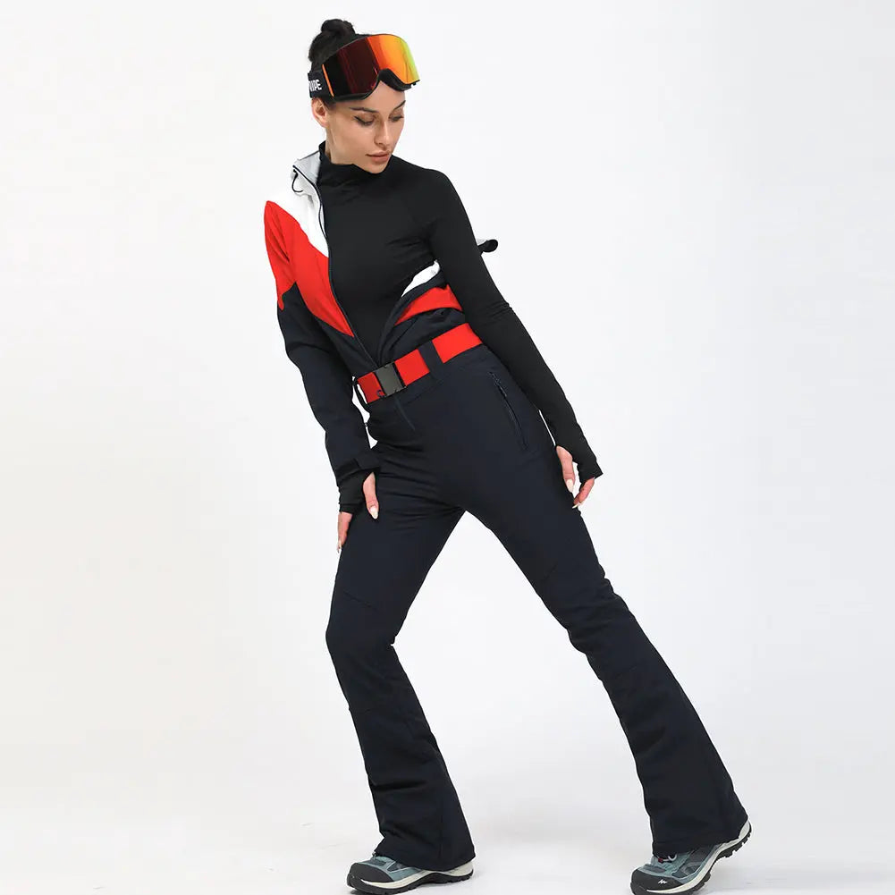 Retro Women One Piece Ski Jumpsuits New Slim Fit Snowsuits&nbsp;