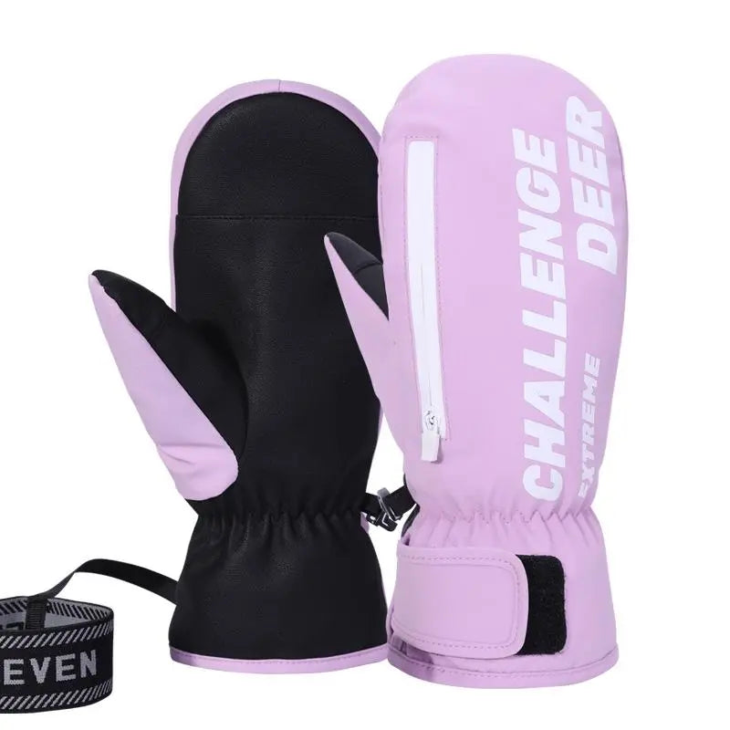 Touchscreen Snowboard Mittens Shaped Long Gloves