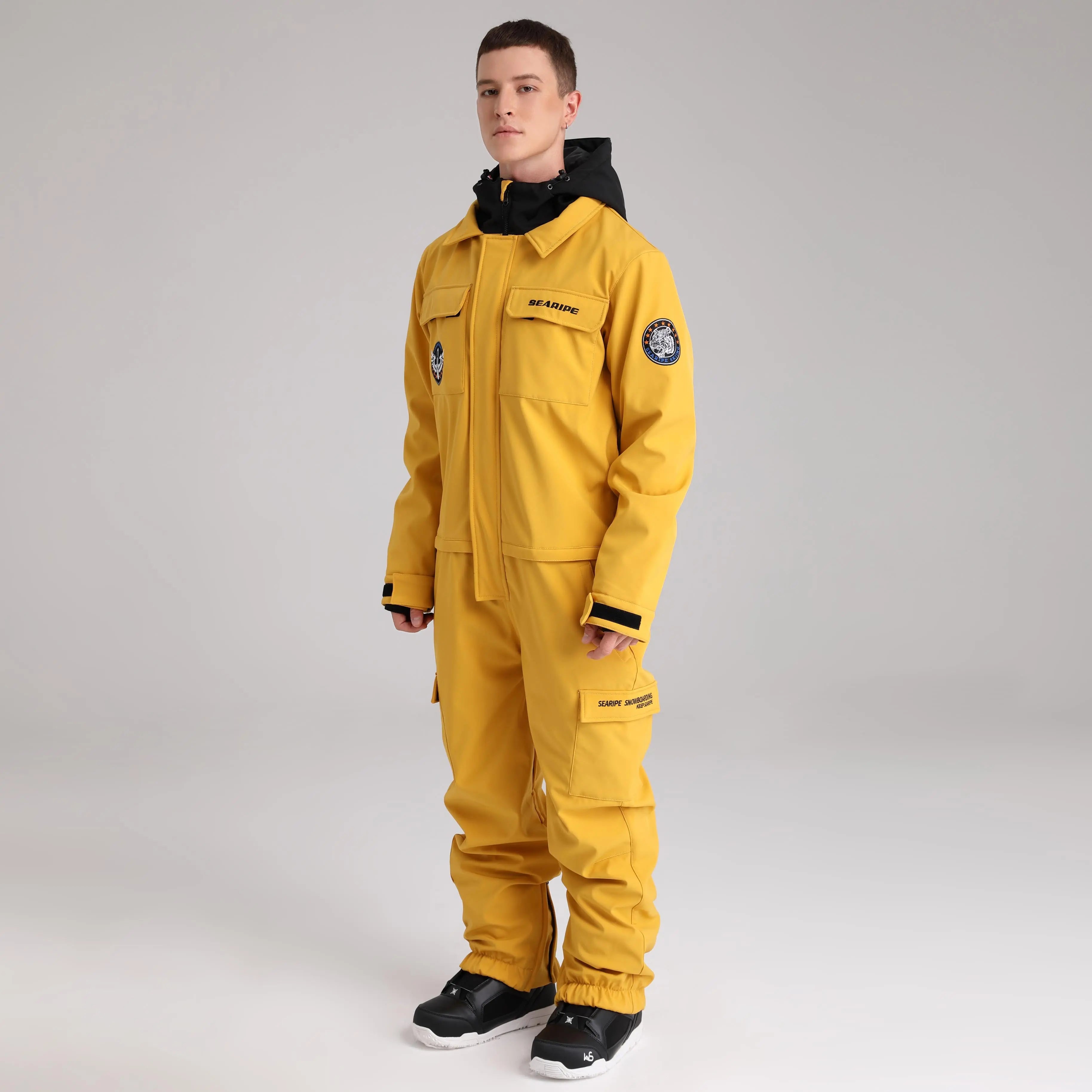 Men Cargo One Piece Ski Jumpsuit