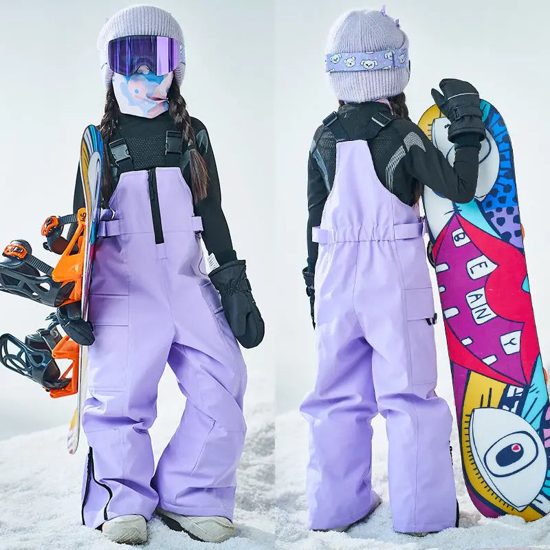 Kids Camo Ski Snowboarding Jacket & Bibs Pants