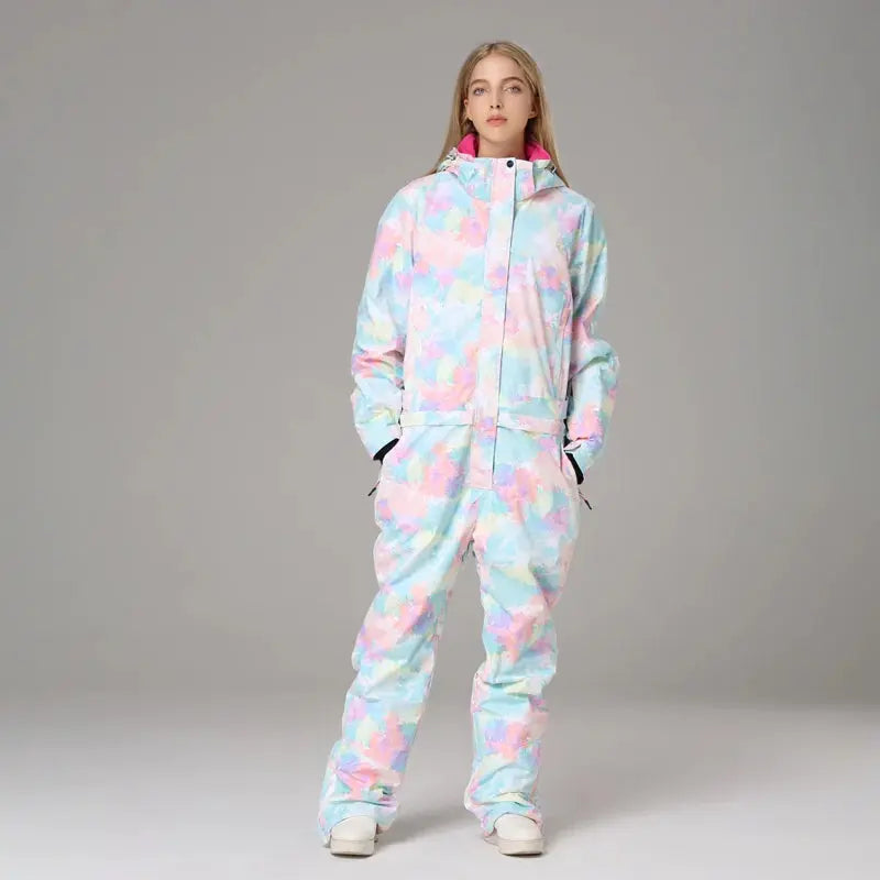 Charming One Piece Ski Jumpsuits Hooded Loose Snow Suits