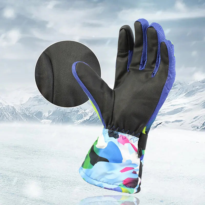 HOTIAN 1 pair Men Camo Print Insulated Snowboard Ski Gloves