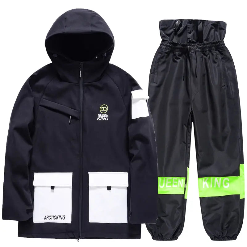 Winter Thick Ski Coat & Matched Pants Set Insulated Snowwear