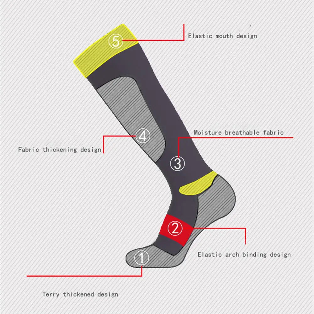 Rib-Knit Outdoor Sports Ski Socks
