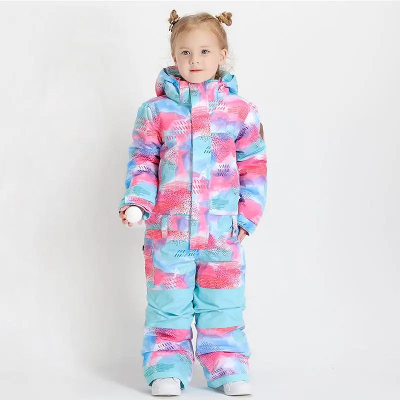 Kids Colorful One Piece Ski Suit&nbsp;Baby Outdoor Warm Ski Jumpsuits