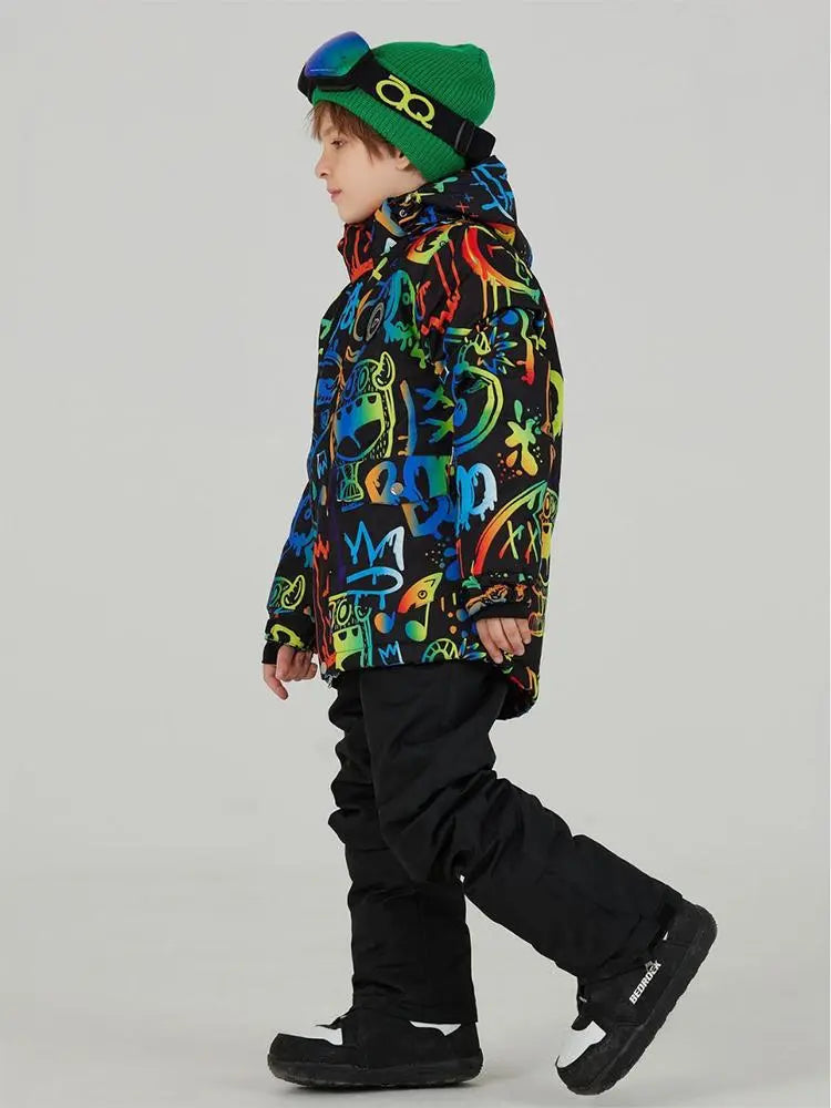 Kids Outdoor Ski Jacket & Pants Set Insulated Snowboard Outwear