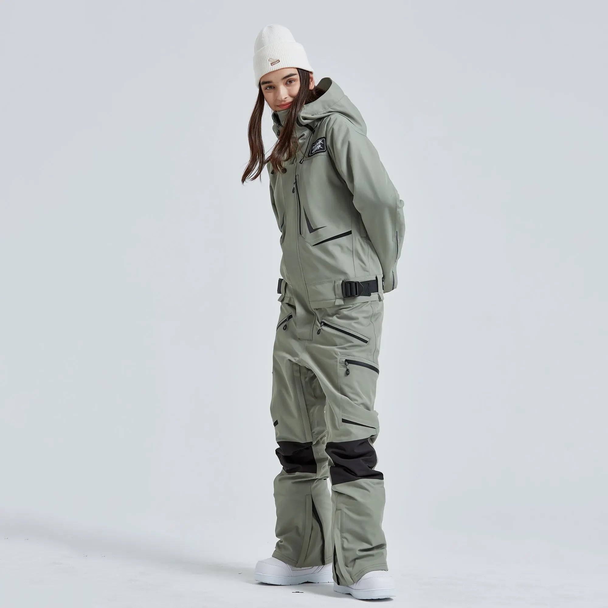 Women Outdoor Hooded Ski Suits Winter One Piece Snowsuits Jumpsuits