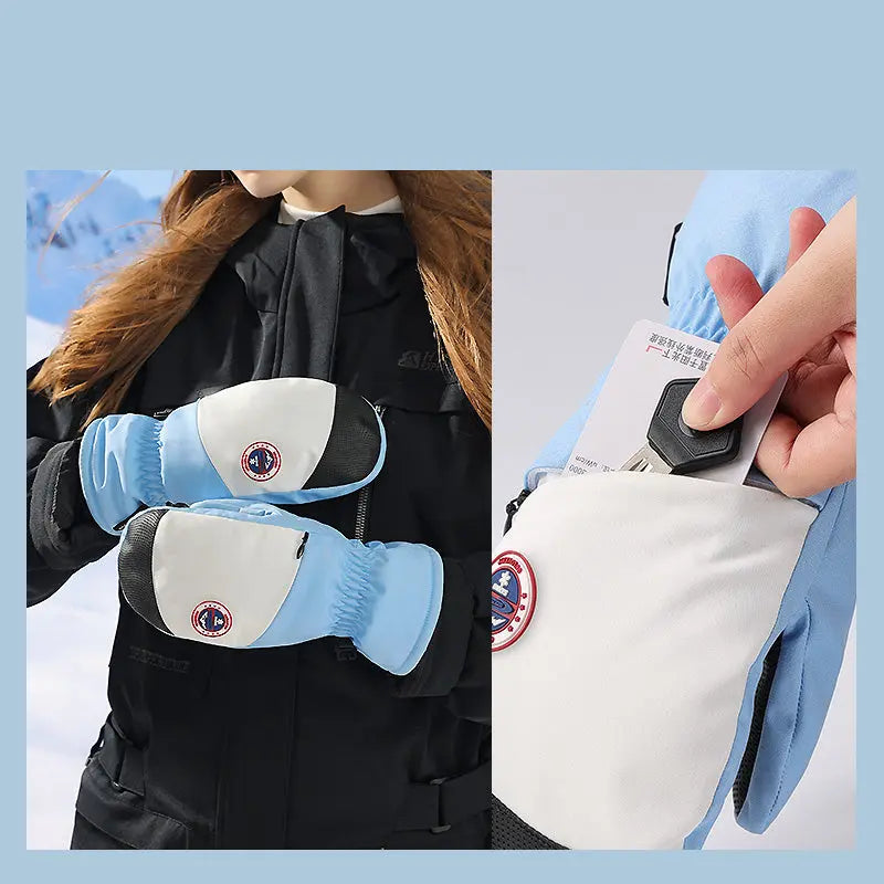 Hotian Unisex Insulated Ski Mittens Waterproof