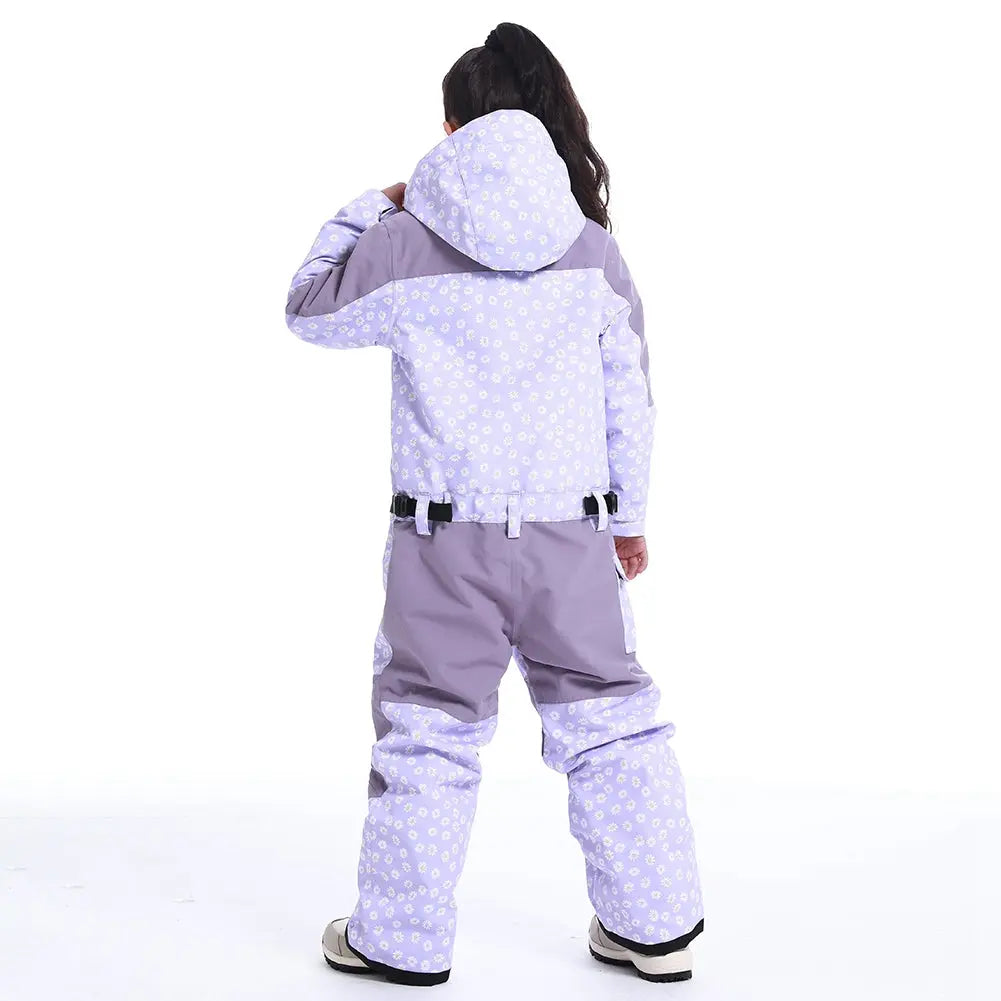 Kids Loose Fit One-piece Snow Jumpsuits