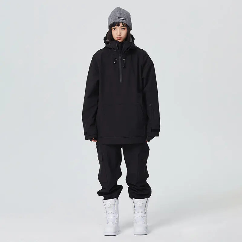 Female 2 Pieces Ski Suits Hoodie Jacket & Loose Fit Pants