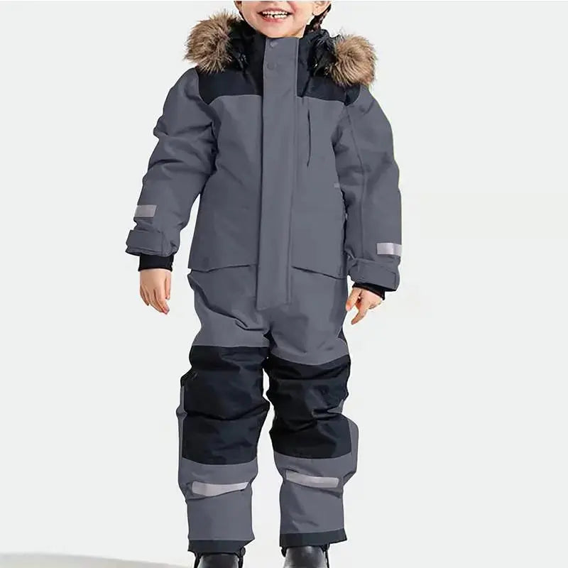 Children's Winter Ski Suit Thermal One-piece Ski Overalls