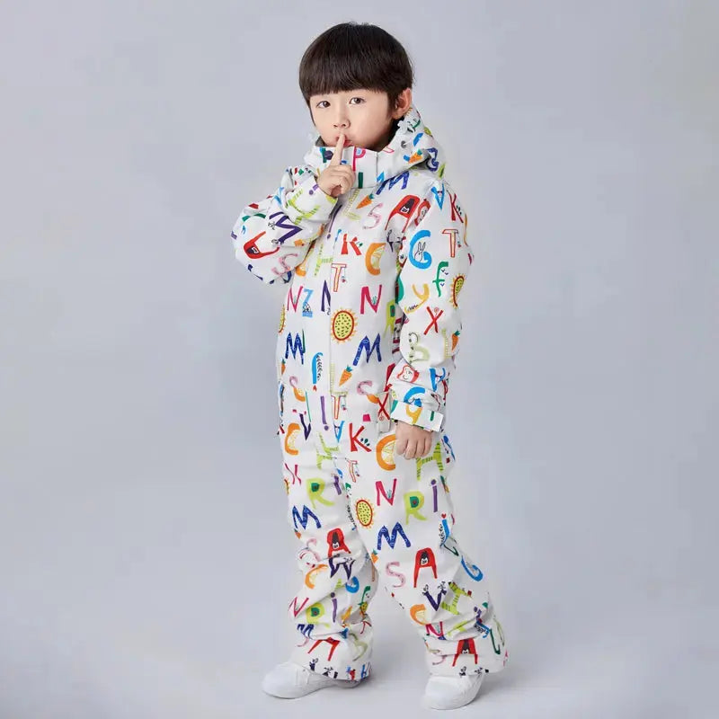 Kids One Piece Ski Suits Winter Snow Suits