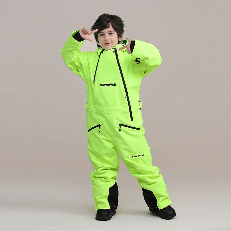 Kids Hooded Outdoor Ski & Snowboard Jumpsuits