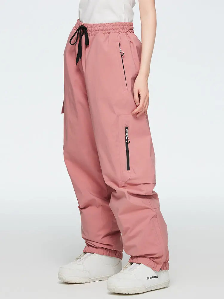 Women's Elastic Waist Cargo Snow Pants