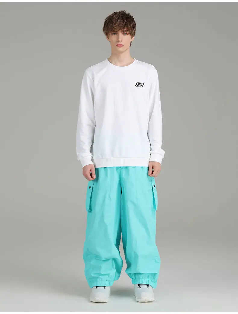 Unisex Baggy Snowboard Pants Soft Shell Cargo Ski Pants