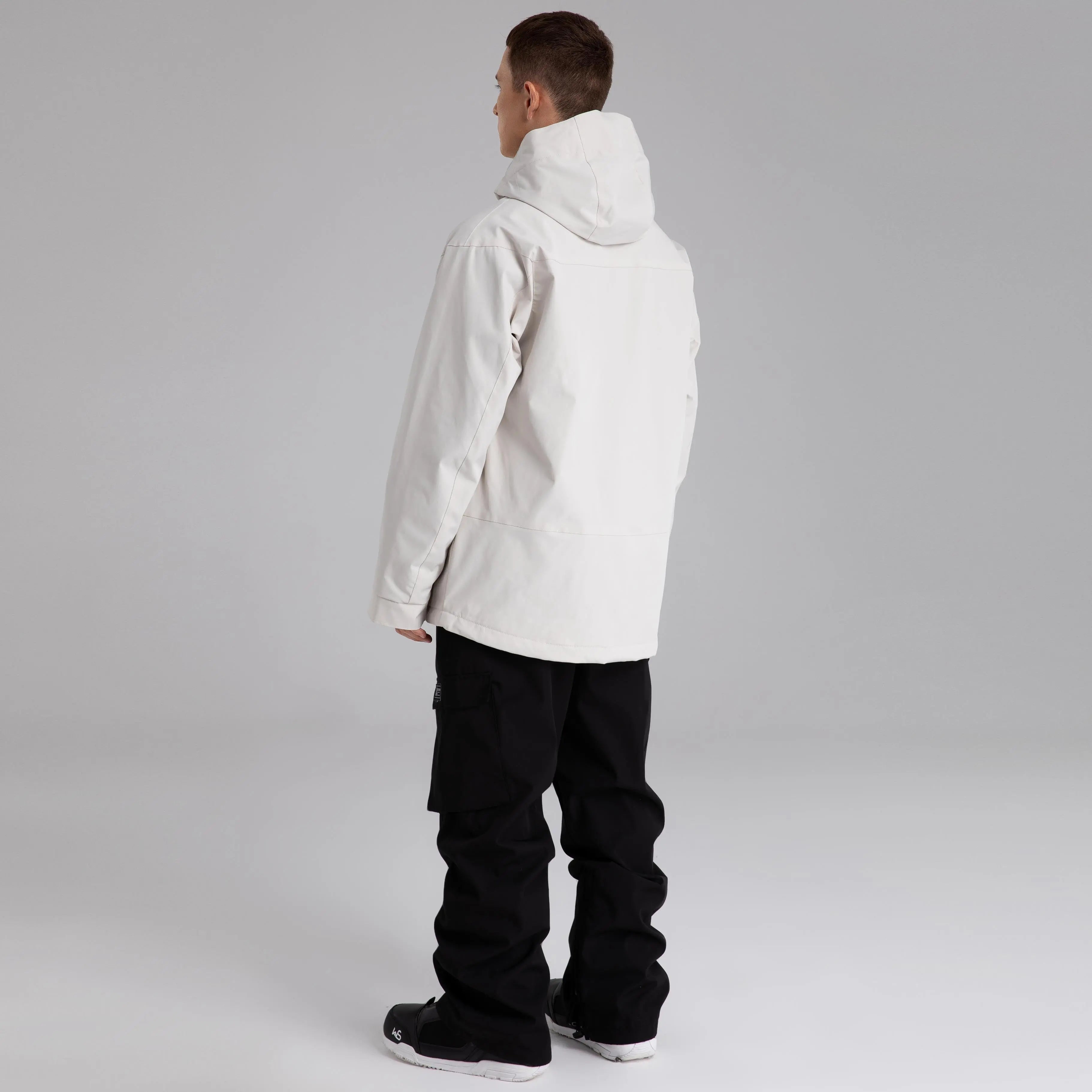 Men Neon Colorblock Hooded Ski Jacket&nbsp;Durable Snow Coat