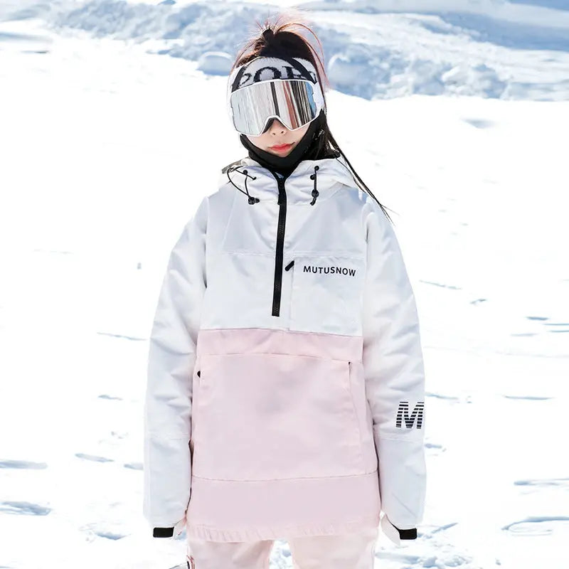 New Winter Half-zip Hoodie Unisex Ski Snowboard Anorak Snow Jacket