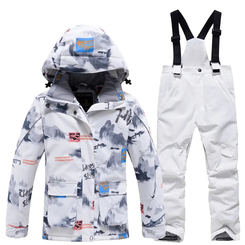 Children Ski Snowboarding Bibs Pants & Jacket Waterproof&nbsp;Outwear