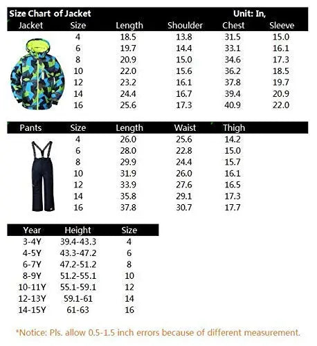 Best Outdoor Snowsuits for Kids Winter Ski Jacket and Pants Kids HOTIANSNOW