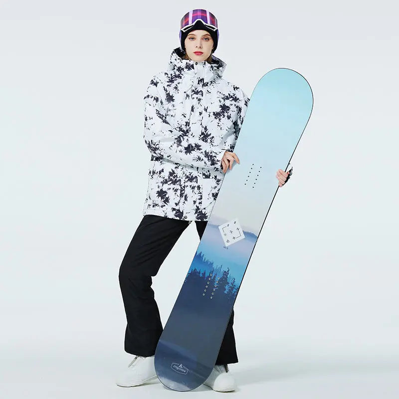 Women Ski Snow Suits Printed Insulated jacket & Bibs Pants Set&nbsp;