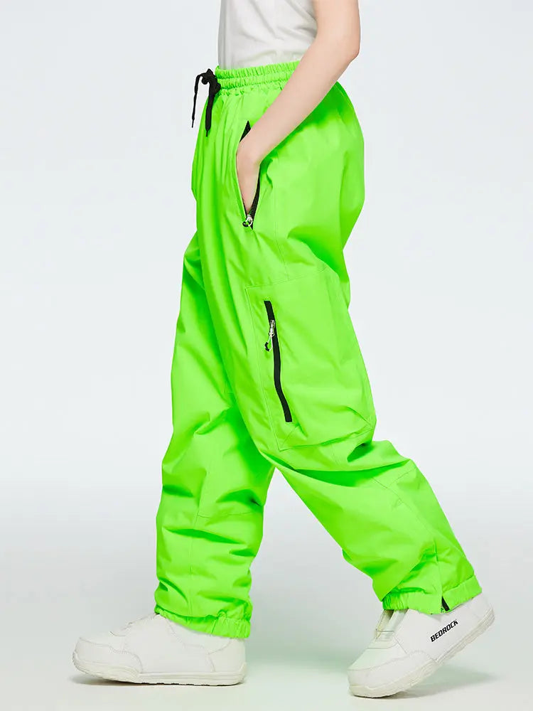 Women's Elastic Waist Cargo Snow Pants
