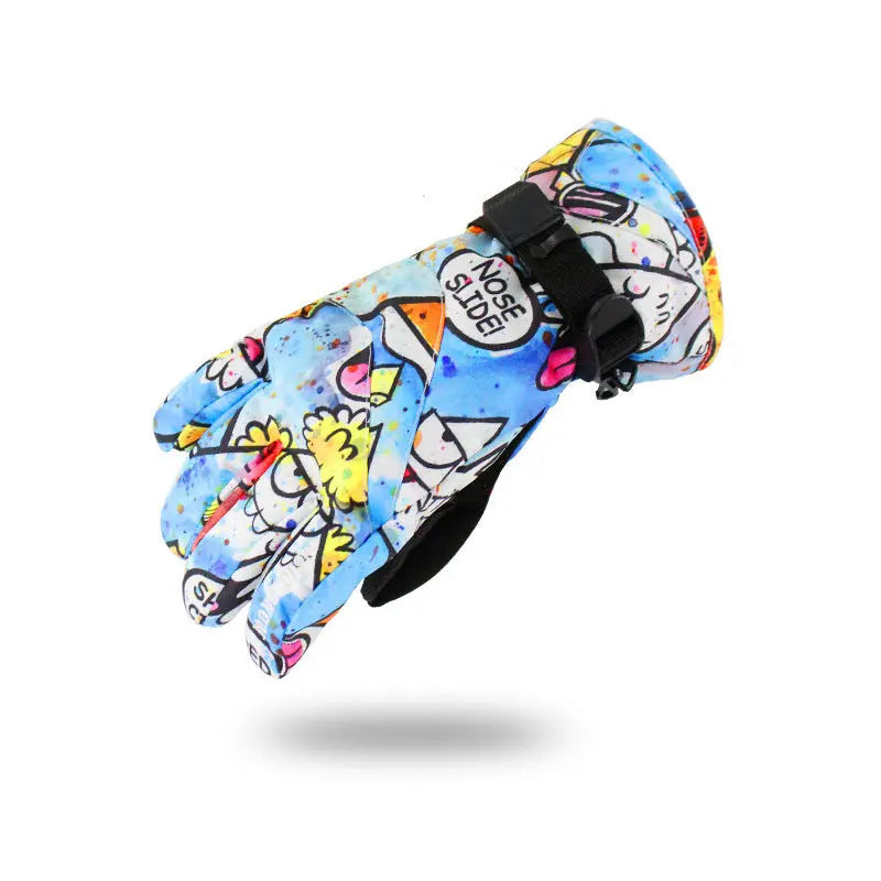 Hotian Kids Ski Snowboard Gloves Waterproof Anti-slip