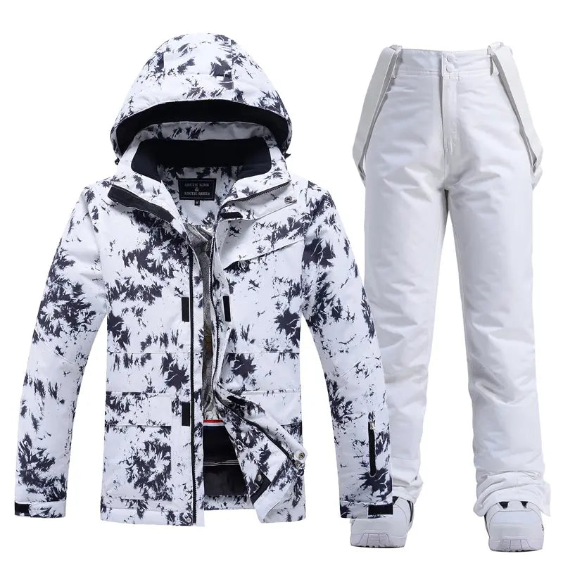 Women Ski Snow Suits Printed Insulated jacket & Bibs Pants Set&nbsp;