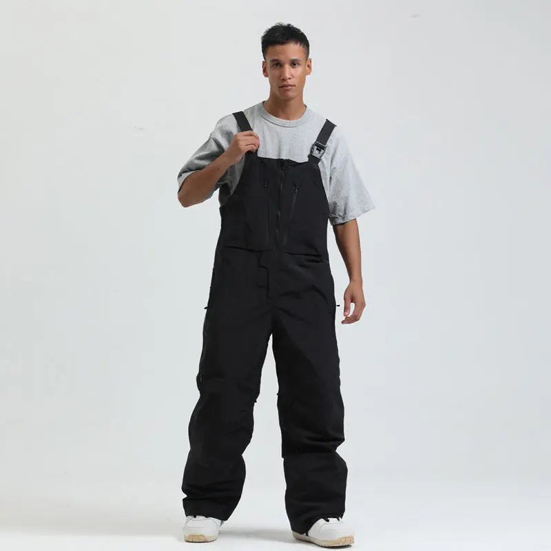 Men's Snowboard Bib Pants Super Baggy Ski Overalls