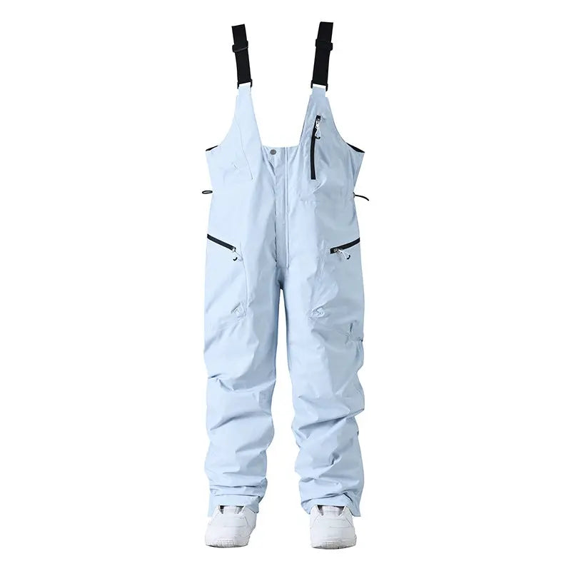 Loose Fit Ski Snow Bibs for Adult Warm One-piece Snow Overalls