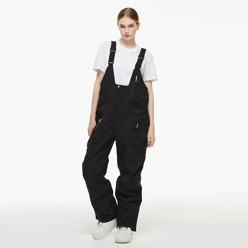 Loose Fit Ski Snow Bibs for Adult Warm One-piece Snow Overalls