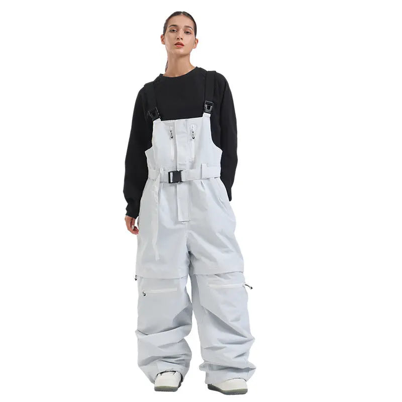 Unisex Baggy Snow Bibs Breathable Ski Overalls Pants